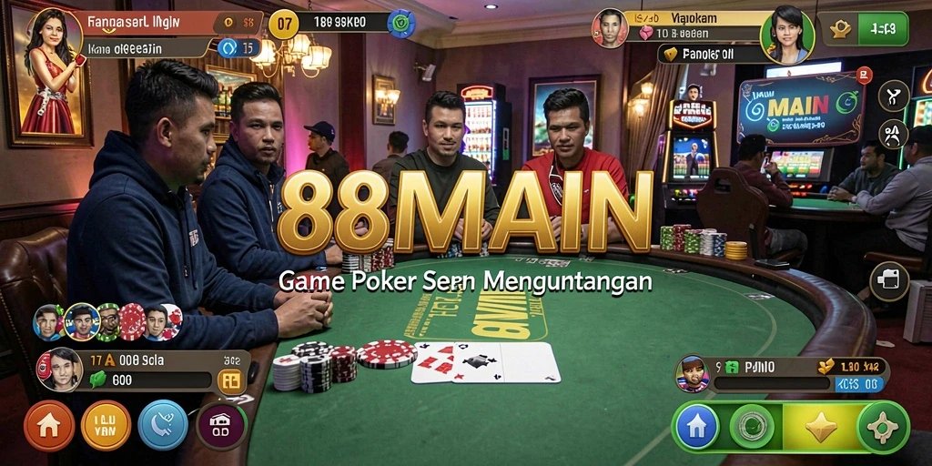 Screenshot gameplay Poker di 88MAIN yang seru dan mendebarkan.