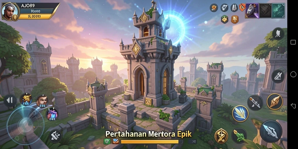 Tampilan game Tower Defense yang menarik dan menegangkan.
