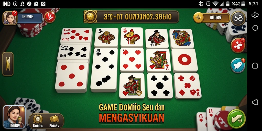 Screenshot gameplay yang menampilkan keseruan bermain Domino.