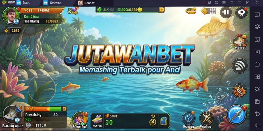 Screenshot gameplay JUTAWANBET menampilkan momen seru saat menangkap ikan besar.