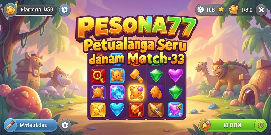 Tampilan menarik dari gameplay PESONA77 yang penuh warna.