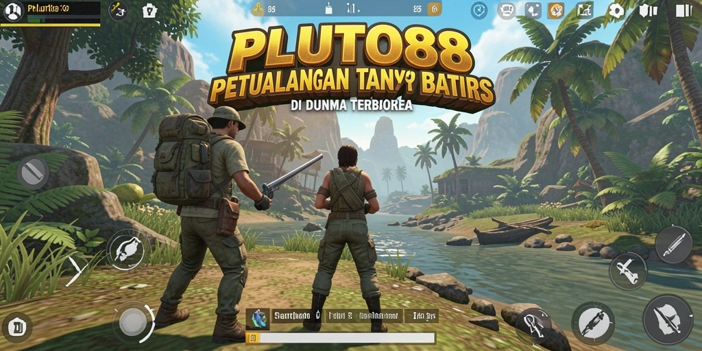 Tampilan utama gameplay PLUTO88 menampilkan eksplorasi dunia terbuka yang menakjubkan.