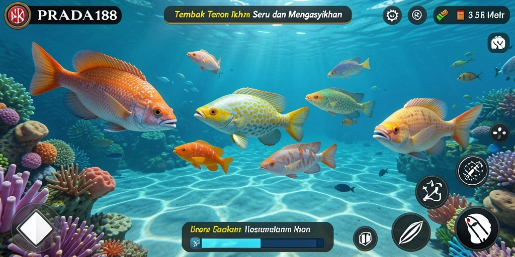 Screenshot PRADA188 menunjukkan momen seru saat menangkap ikan.